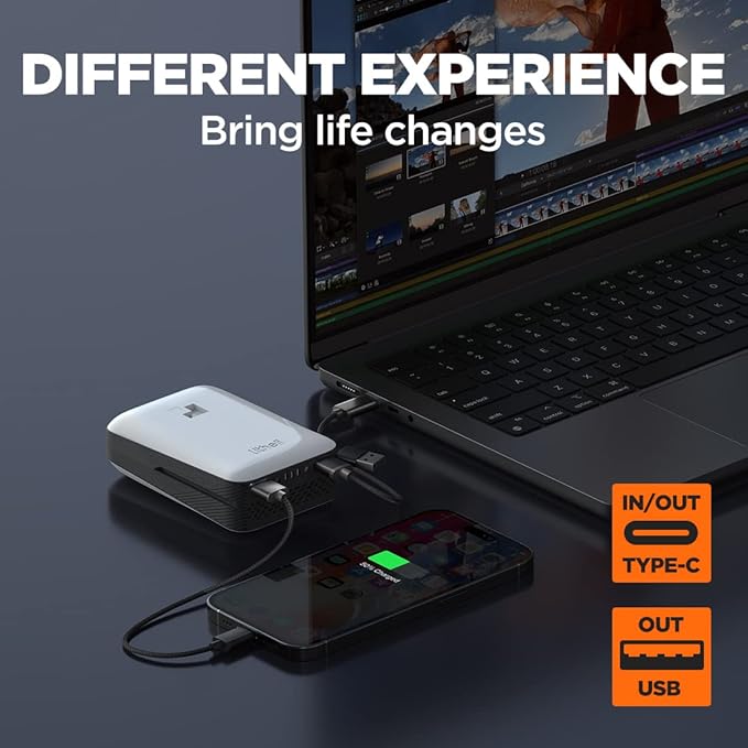 Litheli 2X20V Cordless Snow Blower, 20-inch Snow Thrower with 4.0Ah Battery, Electric Snow Blowers with LED Spotlight and Brushless Motor for Walkways and Driveways