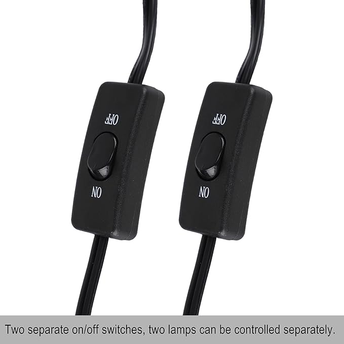 15 inch Dual Reptile Light Fixture, Max 150W Dual Dome Reptile Heat Lamp with 100W Basking Bulb&Infrared Heat Lamp, UVB Light Fixture for Terrarium and Tortoise Habitat