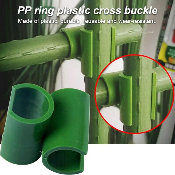 70Pcs Adjustable Plant Trellis Connector Clip Plastic Plant Connector Stakes Garden Plastic Connector Connecting Joint Buckle Clip 11mm