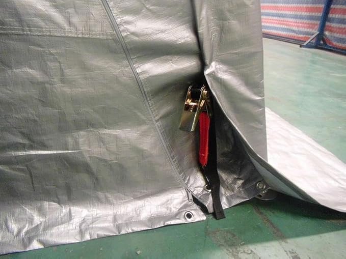 DELTA 24'x13' Carport - Heavy Duty Waterproof Outdoor Garage Shelter with PE Top Cover for Car, Truck, Boat - Grey