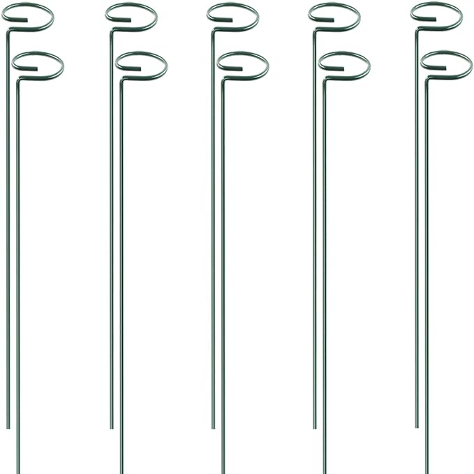 HiGift 10 Pack 24 inch Plant Stakes and Supports, Metal Flower Stakes for Potted Plant Indoor, Garden Stakes for Tall Plant Single Stem Flowers Amaryllis Tomatoes Peony Lily Rose (61 cm Long)