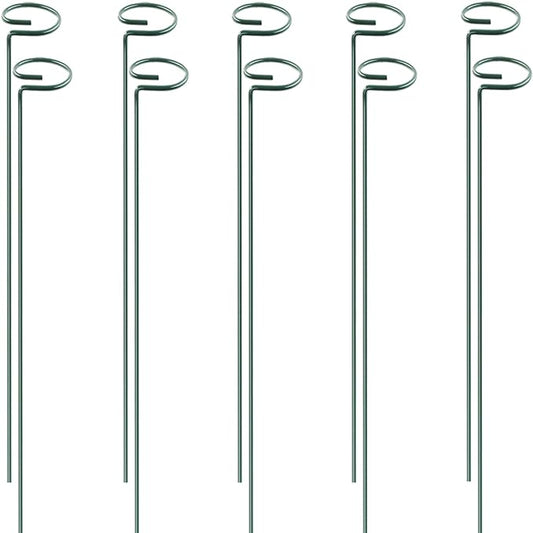 HiGift 10 Pack 24 inch Plant Stakes and Supports, Metal Flower Stakes for Potted Plant Indoor, Garden Stakes for Tall Plant Single Stem Flowers Amaryllis Tomatoes Peony Lily Rose (61 cm Long)