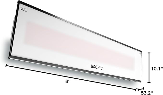 Bromic Platinum Smart Heat Marine 4500W Electric Patio Heater - Radiant Infrared, 220V-240V, White Finish - BH3622003