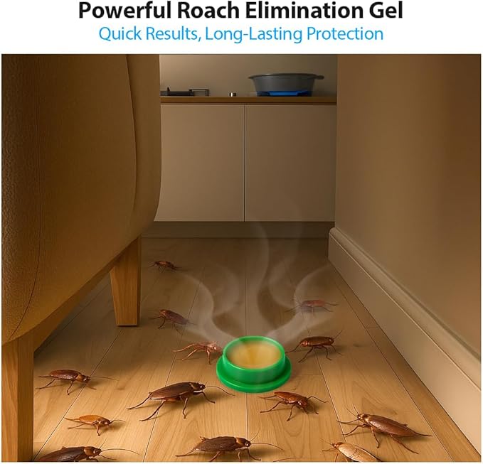 36 Pack Roach Killer Indoor Infestation Roaches Gel Bait Stations, Powerful Cockroach Killer Indoor Home for Roach Infestation, Long-Lasting & Effective Cockroach Gel Bait, Easy to Use & No Mess