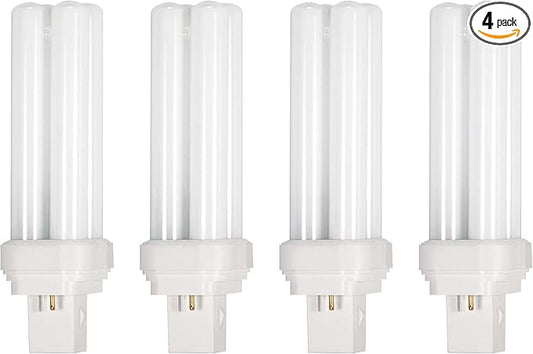 Satco S6022/04 T5 Quad Tube 2-Pin Compact Fluorescent Light Bulb for Magnetic Ballasts, 28 Watts, White, 4 Pack