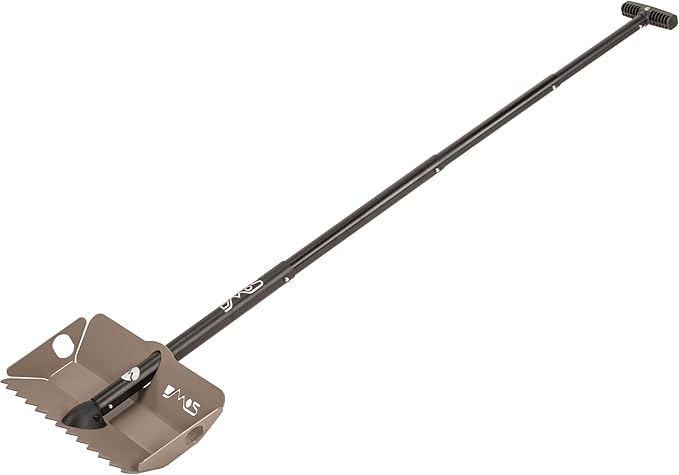 DMOS Stealth Shovel - Lightweight, Heavy-Duty Aluminum Sand & Snow Shovel with Extendable & Collapsible Handle for Camping, Overlanding, Survival, & Off-Road Use - Flat Dark Earth - Regular