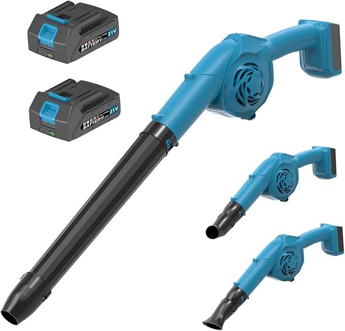 Cordless Leaf Blower, 320 CFM 180 MPH 3 Speed Lightweight mini Electric Cordless Blower with 2 X 3.0Ah Battery and Charger for Yard Cleaning Lawn Care Snow Blowing