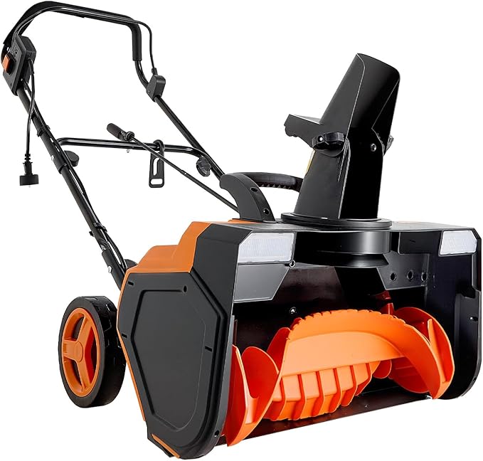 VEVOR Electric Snow Blower, 23 inch 15A Corded Snow Thrower with Dual LED Headlights & 180° Rotating Chute, 25FT Throwing Distance, 12" Depth Clearing, Walk-Behind Snowblower for Driveway Sidewalk