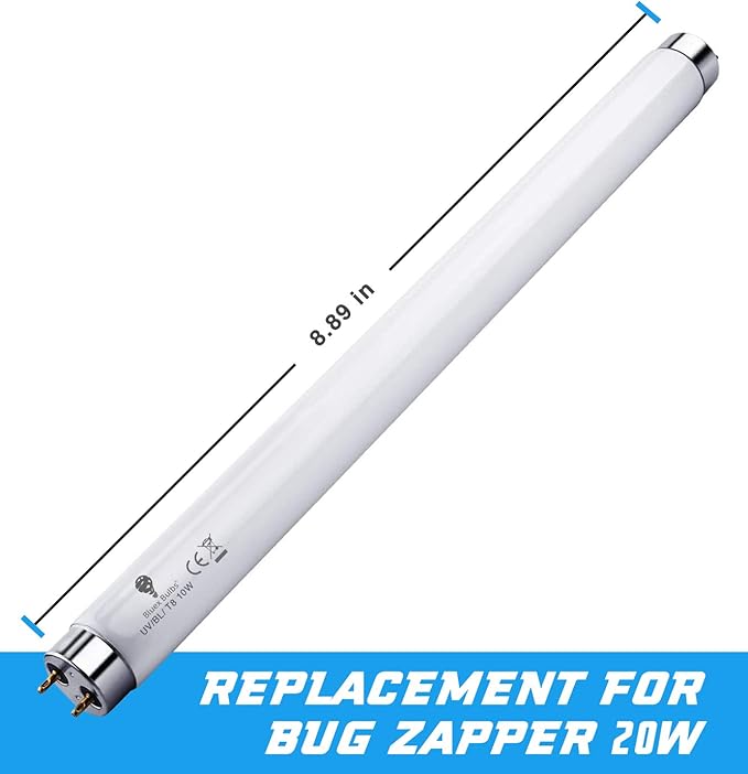 Bluex Bulbs 4 Pack Bug Zapper Replacement Lamp Bulb Light Tube 10W for 20W Electronic Bug Zapper T8 Fluorescent Light Tube Replacement Bulb for Bug Zapper