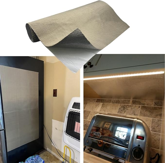 Titanium Adhesive Backed exhaust heat shield 2500 Degrees High Temp Protection Material Thermal Barrier Blanket Mat (24'' X 40'')