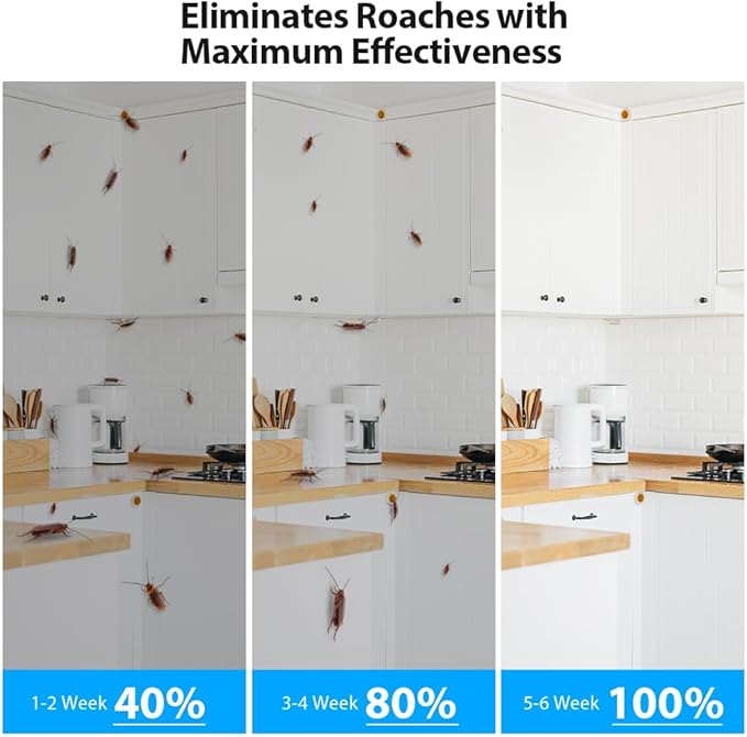 36 Pack Roach Killer Indoor Infestation Roaches Gel Bait Stations, Powerful Cockroach Killer Indoor Home for Roach Infestation, Long-Lasting & Effective Cockroach Gel Bait, Easy to Use & No Mess