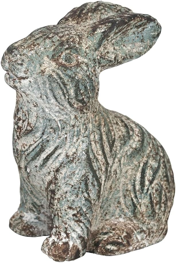 All Chic Bunny Decor Garden Statue Cement Rabbit Statue for Home Garden Indoor Outdoor Statues for Yard,Front Yard Decor,Easter Rabbit Figurines（Blue）