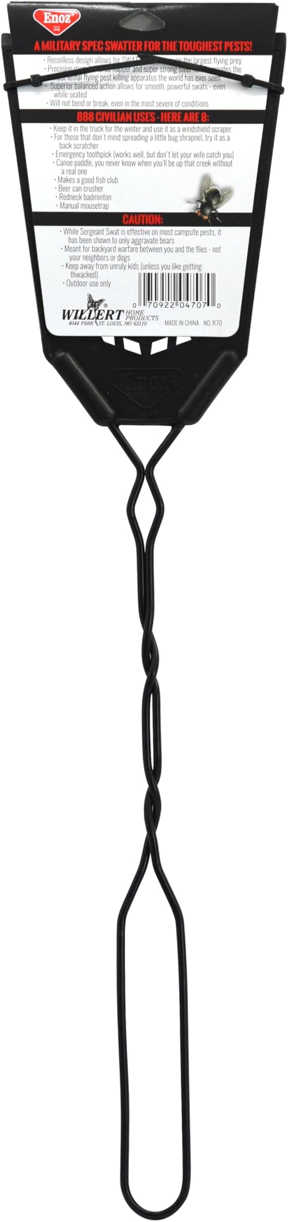 Enoz Sergeant Swat Bug Swatter - 3 Pack - Heavy Ultra Duty Manufactured Flyswatter - Environmentally Conscious, Effective, and Inexpensive Method to Control Flying Insects