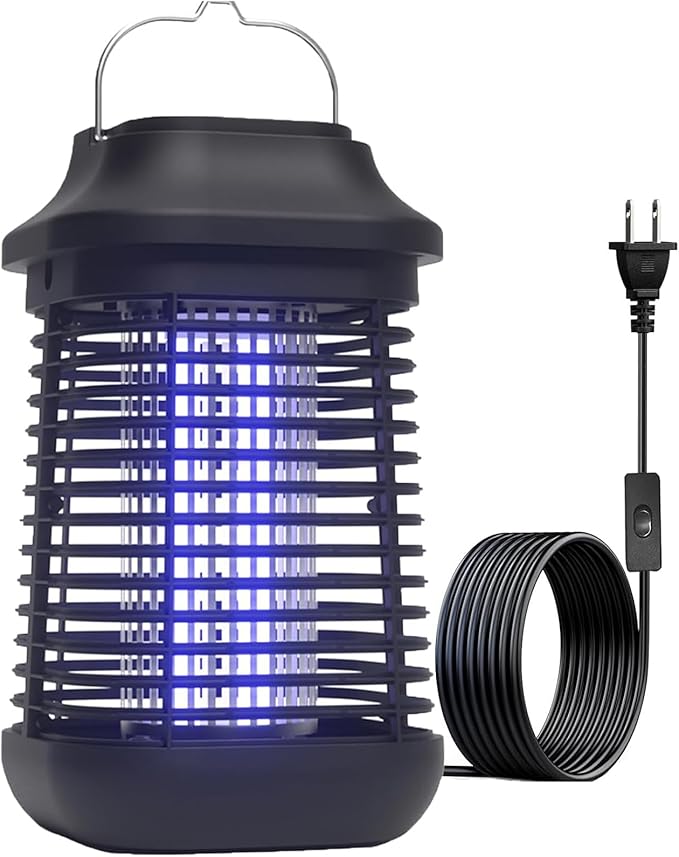 Bug Zapper for Outdoor and Indoor,3-Meter Power Cord with Switch Mosquito Zapper,Bug Zapper Outdoor for Home Backyard, Patio