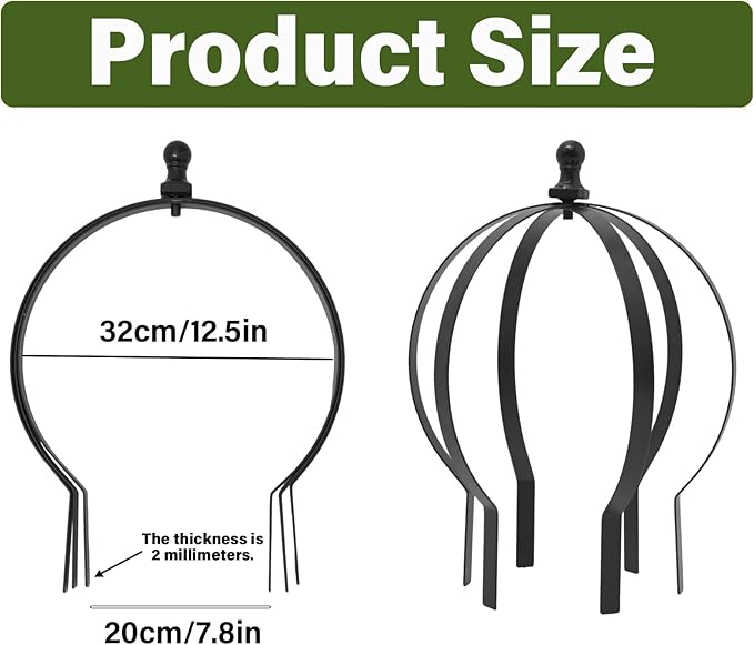 2-Piece Metal Garden Trellis Obelisk for Climbing Plants – 12.6 x 17.5 Inches - Stylish Topiary Frame for Outdoor Roses and Potted Plants – Durable Powder Coated Finish