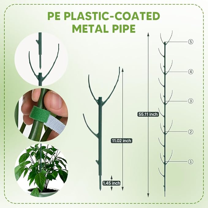 10 Pack Stackable Monstera Plant Support, Garden Plant Support Stakes for Indoor Outdoor Plants, Climbing Plant Support Structures Plant Holder Stick Moss Pole for Support Tall Potted Plants (10)