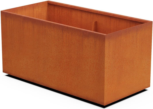 Corten Steel Planters Large Rectangular Planters for Outdoor Plants – 48x24x24 Inch Extra Large Outdoor Planter Box for Patio, Modern Metal Raised Garden Bed