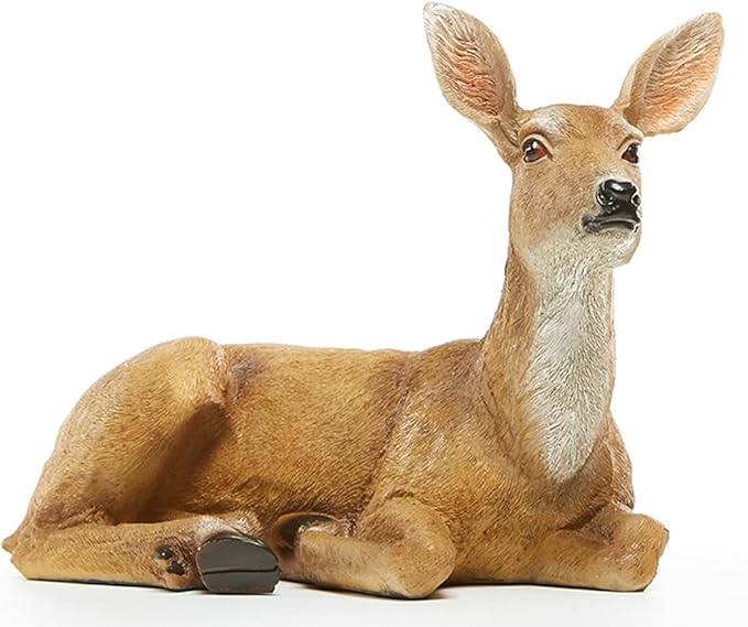 JHVYF Adorable Deer Statue Decor for Garden Yard Buck & Doe Lying Outdoor Sculptures for Home Decor 313…