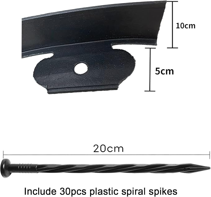 Garden Edging Border,33ft Landscape Edging Borders Garden Border Edging【4INCH Hight】 Paver Edging Include 30 Stakes,Lawn Edging Border for Yard, Lawn, Gardens(Black)