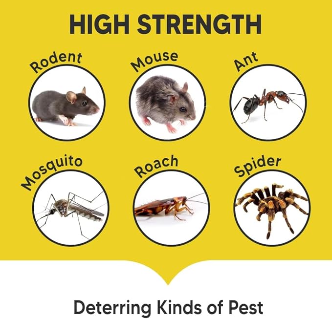 Pest Control, Mice Repellent Indoor, Rat Repellent, Mouse Repellent Outdoor, Long-Lasting Rodent Repellent Indoor, Repel Mice, Mouse, Rats, Ants, Roaches, Spiders, Moths & Other Pests-12P