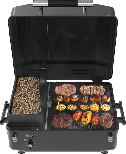 Z GRILLS 200A Table Top Wood Pellet Grill, Pellet Smoker with PID V2.1 Controller, Meat Probes, 202 sq.in Cooking Area, Fit for RVs, Road Trips & Apartments