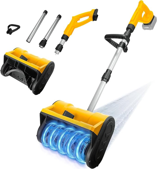 Cordless Snow Blower Compatible with Dewalt 20V Max Battery, 500W Electric Snow Shovel with Brushless Motor, 20ft Throwing Distance, Adjustable Front Handle, 12.8"wide, 9.66″depth, 300lbs/min