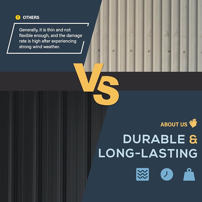 U-MAX Shed 10x10 Storage Shed, Large Metal Outside Garden Sheds & Outdoor Storage Clearance, Tool Shed Outdoor Storage Lockable for Backyard, Patio and Outside Use in Dark Grey