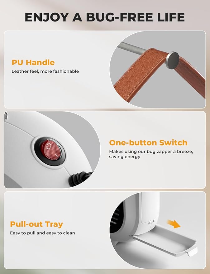 YISSVIC 20W Indoor Bug Zapper Electric Fruit Fly Traps for Indoors Mosquito Zapper Electric Fly Zapper Moth Gnat Insect Killer for Home Office Garage Kitchen Dining Living Room (White)