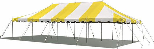 Party Tents Direct 20'x40' Weekender Canopy Pole Tent - Easy Up Canopy Tent with 160 Person Capacity - Outdoor Canopies for Parties, Weddings, & Events (Yellow/White Top)