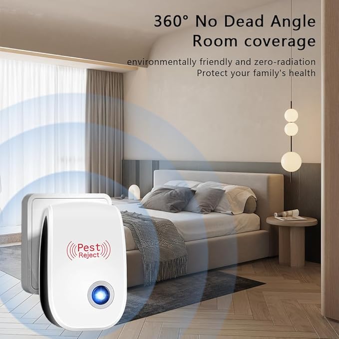 6 Pack Ultrasonic Pest Repeller Indoor Mouse Repellent Pest Repellent Ultrasonic Plug in for Spiders, Mices, Mosquitoes, Roaches, Mouse, Rodent, Bugs, Ants, Flies