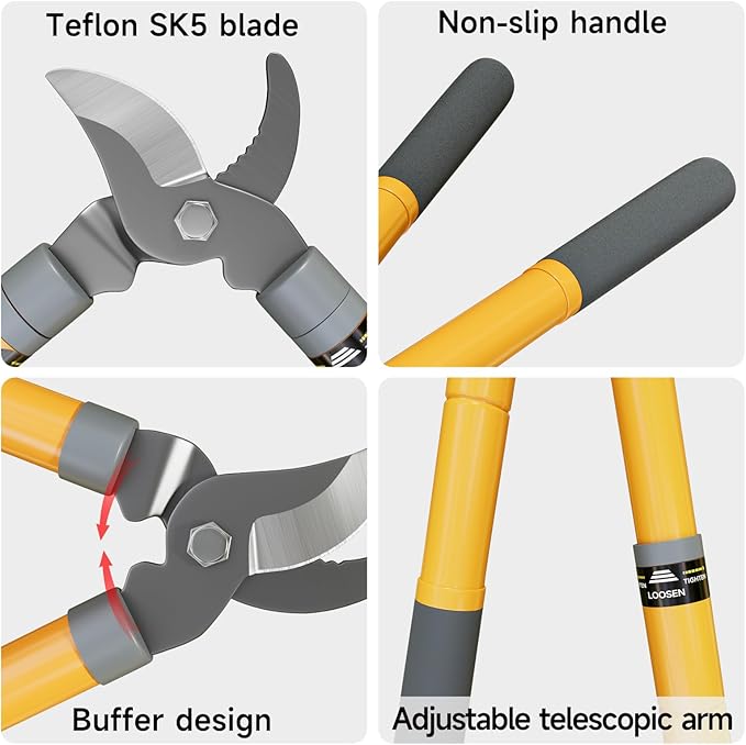 AIRAJ 16-24'' Extendable Loppers for Tree Trimming | Branch Cutter with 1.5“ Cutting Capacity | Loppers for Gardening | Garden Shears