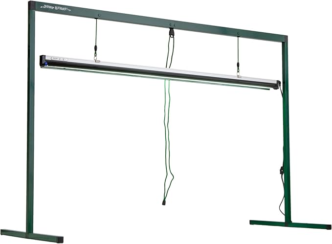 Jump Start 4 Foot T5 Grow Light System Standing Fixture with Built-In Timer for Seedlings, Cuttings, Flowers, and House Plants