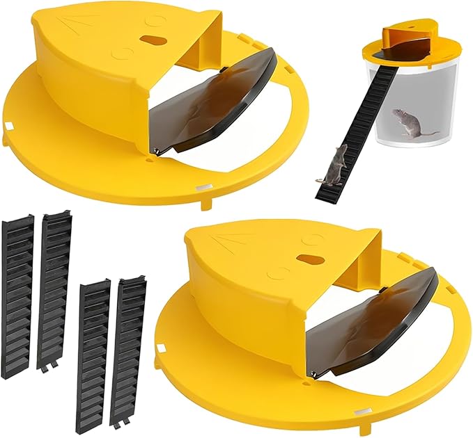 Mouse Trap Bucket Flip Lid Indoor Outdoor,Humane,Auto Reset 5 Gallon Bucket Compatible