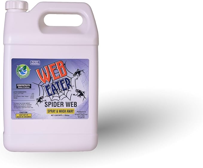 1 Gallon Concentrated Spider Web Washaway Spray with Nozzle- Natural & Long Lasting up to 6 Months