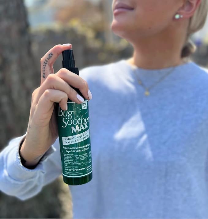 Bug Soother MAX - Extra Strength Natural Gnat, Tick, and Mosquito Repellent, 2 Pack 8 fl oz w/Free 1 oz. DEET-Free Bug Spray Deterrent - Safe for Adults & Environment - Made in USA
