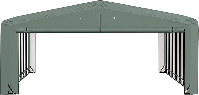ShelterLogic ShelterTube Garage & Storage Shelter, 20' x 32' x 10' Heavy-Duty Steel Frame Wind and Snow-Load Rated Enclosure, Green