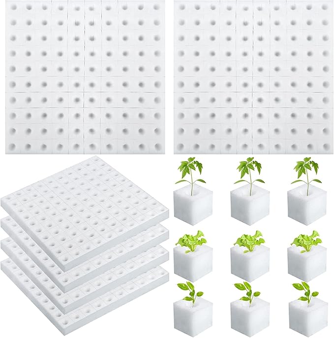 XIDAJIE 600 Pcs Hydroponic Sponges Planting Gardening Tool Soilless Cultivation Seedling Sponges Cultivation Sponge Greenhouse for Small Bud Growth & Grow Seedlings
