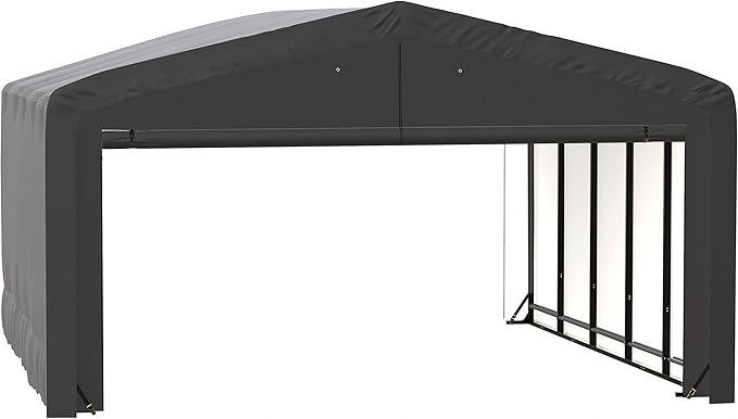 ShelterLogic ShelterTube Garage & Storage Shelter, 20' x 23' x 12' Heavy-Duty Steel Frame Wind and Snow-Load Rated Enclosure, Gray
