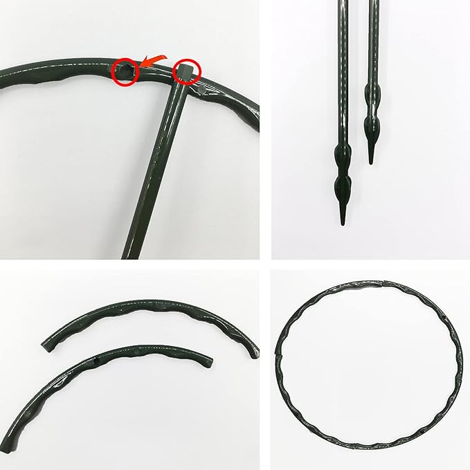 14Pcs Plant Support Stake Half Round Plant Support Ring Garden Flower Support for Tomato, Hydrangea, Indoor Plants, 6.3" Wide X 10.3" High