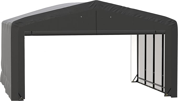ShelterLogic ShelterTube Garage & Storage Shelter, 20' x 18' x 12' Heavy-Duty Steel Frame Wind and Snow-Load Rated Enclosure, Gray