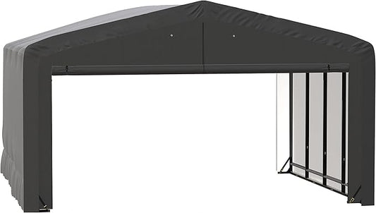 ShelterLogic ShelterTube Garage & Storage Shelter, 20' x 18' x 12' Heavy-Duty Steel Frame Wind and Snow-Load Rated Enclosure, Gray