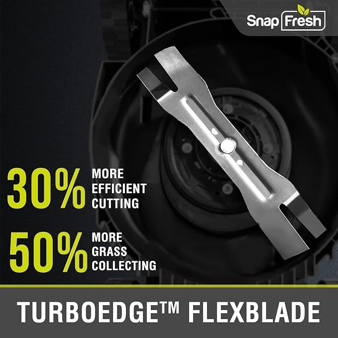 SnapFresh Electric Lawn Mower Cordless - 40V (2 x 20V) 16” Brushless Push Lawn Mowers with 4.0Ah Battery x 2 and Fast Charger Included - Battery Operated Lawn Mower with Bagger