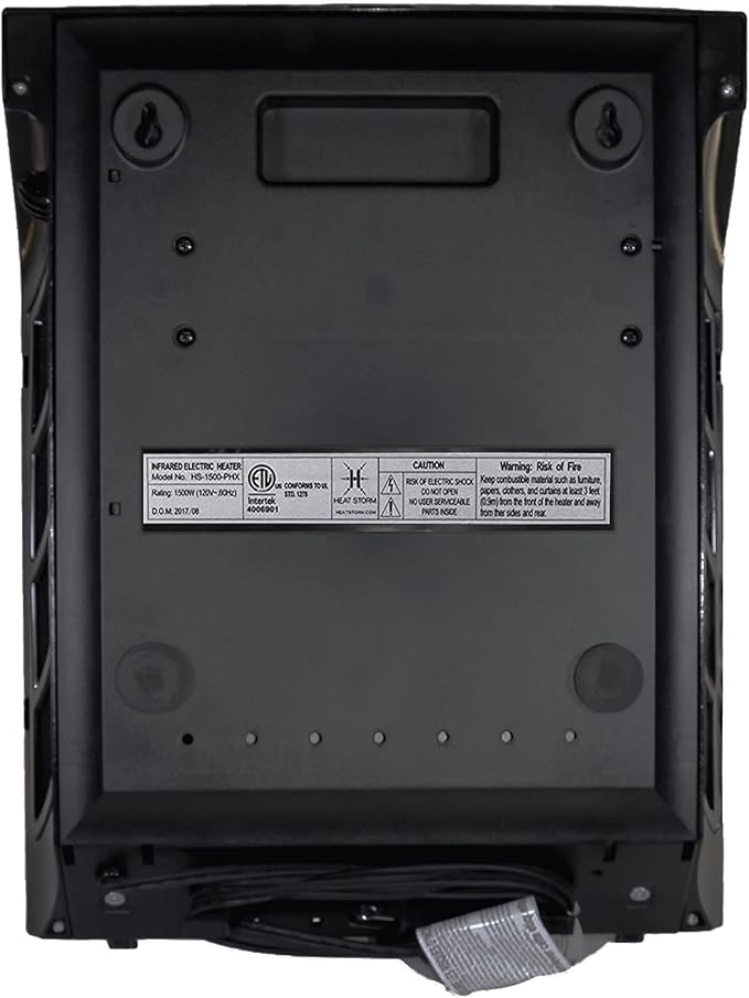 Heat Storm Wall Gray HS-1000-WX Deluxe Indoor Infrared Space Saving-1000 Watts-Remote Control-Home & Office Heater-Safe to Touch Grill, 13x4x17