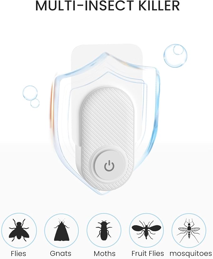 Fruit Fly Traps for Indoors - Highly Effective UV Blueish-purple Light | Plug-In Fly Trap for Flies, Fruit Flies, Moths, Gnats, and Other Flying Insects, with Exclusive Double-Sided Sticky Pads