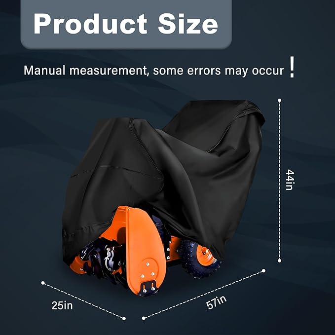 726015 Snow Blower Cover Tarp,Universal Heavy Duty 2-Stage Snowblower Cover Compatible with Ariens,EGO,Honda,Ryobi Cub Cadet,Troy Bilt,Snow Joe,Toro and PowerSmart Outdoor Snow Thrower Cover,Black