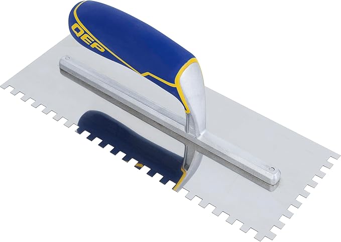 QEP Comfort Grip Stainless Steel Trowel Square Notch 1/4" x 1/4" x 1/4"