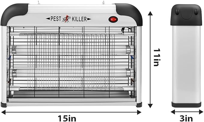 Fly Trap Indoor Bug Zapper, 2800V Powerful Flying Insect Mosquito Killer w/ 20W Blue Light Attract, Plug-in Pest Control Machine for Moth, Fruit Fly, Fungus Gnat, Garage Bug Catcher