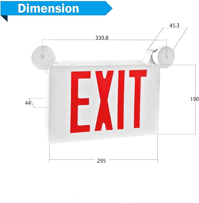 4 Pack Exit Sign with Emergency Lights, Red Exit Sign , Exit Sign for Business, UL Certified-120V/277V-LED Lamp ABS Fire Resistance for Power Failure.