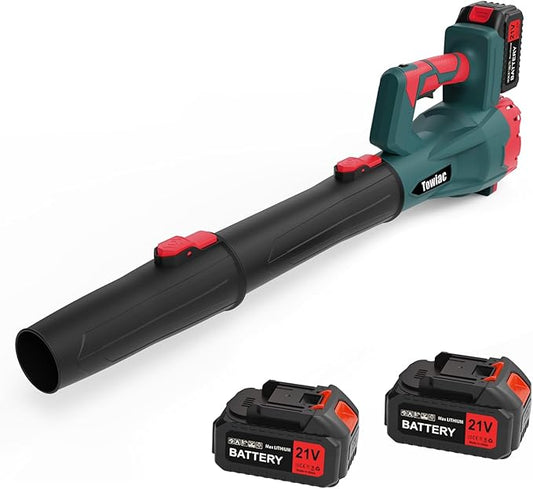 580CFM Cordless Leaf Blower, 6-Speed Electric Lawn Blower with 2x4.0Ah Battery & Charger, Lightweight Patio Cleaner for Leaves, Snow, and Debris