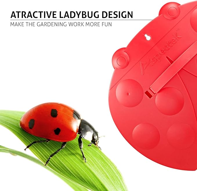GardenHOME Garden and Yard Scoops Ladybug-Shaped Hand Rakes, Large Grabber with Leaf Claws for Easy Pick Up, Red